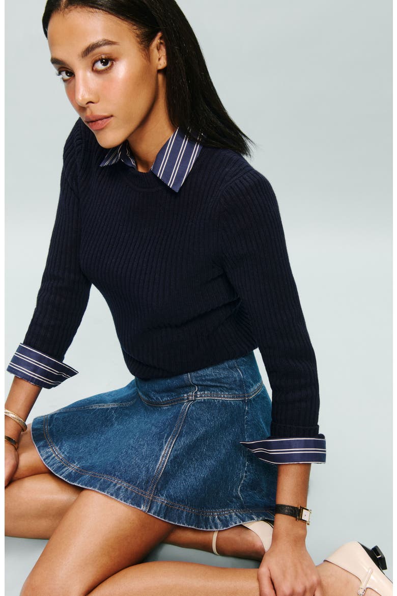 Bentley Denim Miniskirt, Alternate, color, CLEARY