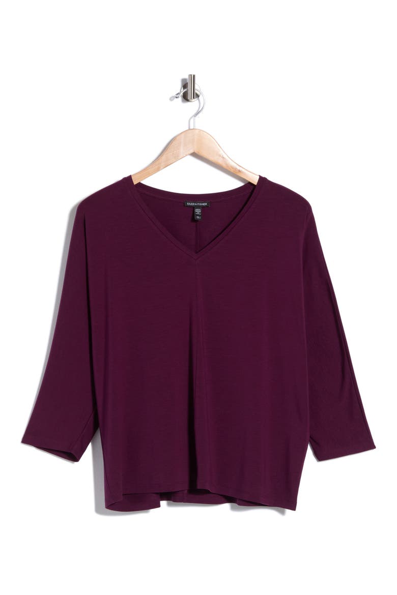 V-Neck Dolman Sleeve Top, Alternate, color, BLACKBERRY
