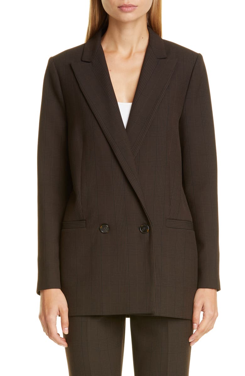Ganni Check Suiting Blazer, Main, color, 