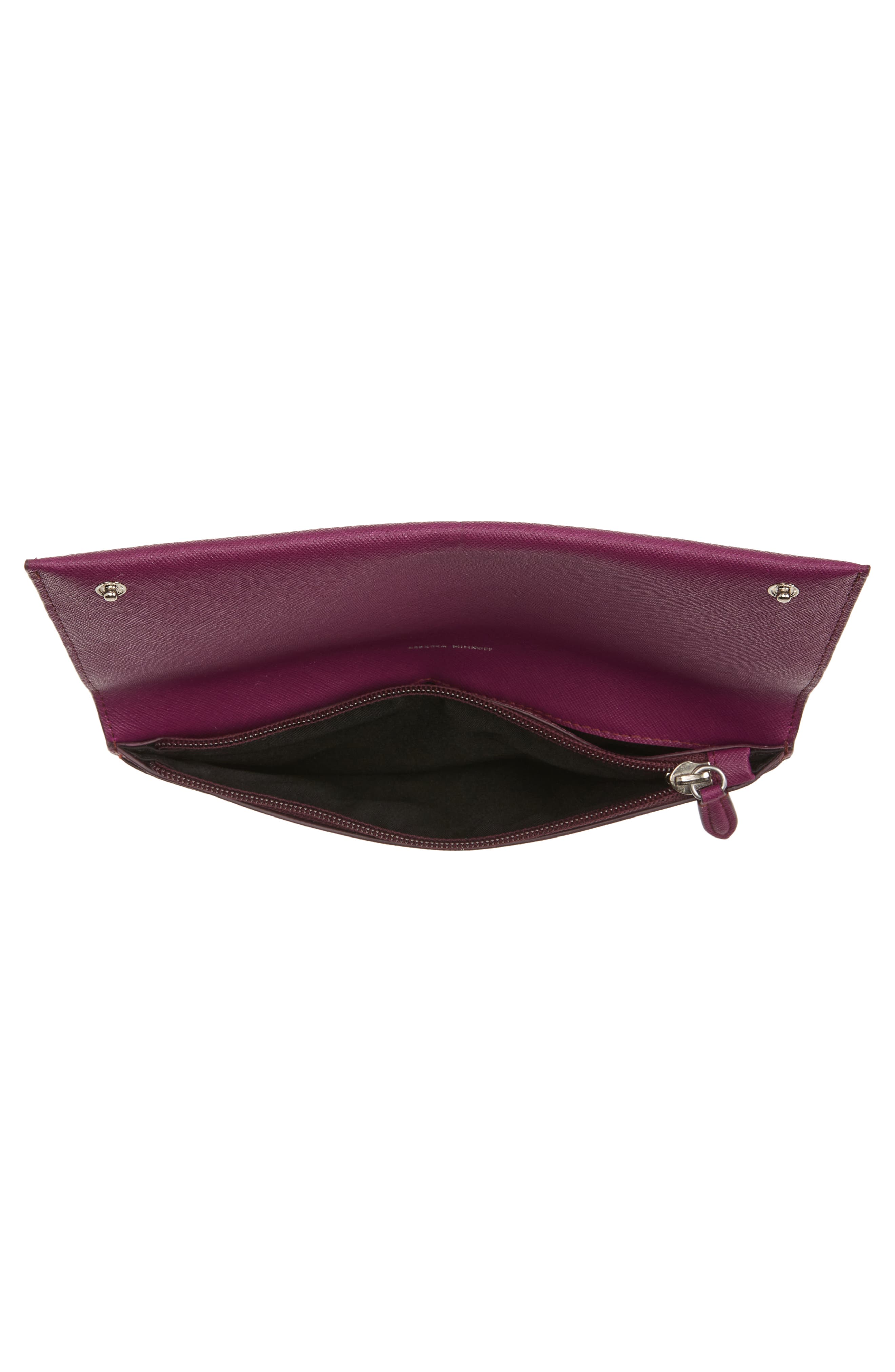Leather Wallet Clutch, Alternate, color, VIOLA