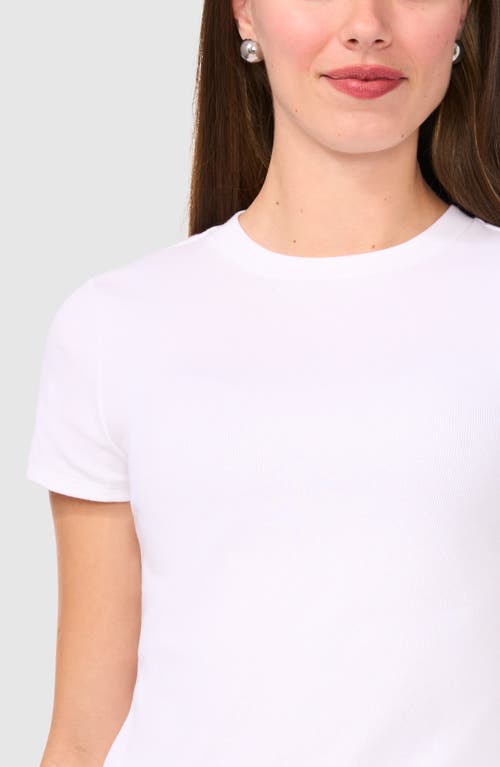 Halogenr Halogen(r) Rib Stretch Cotton T-shirt In Bright White