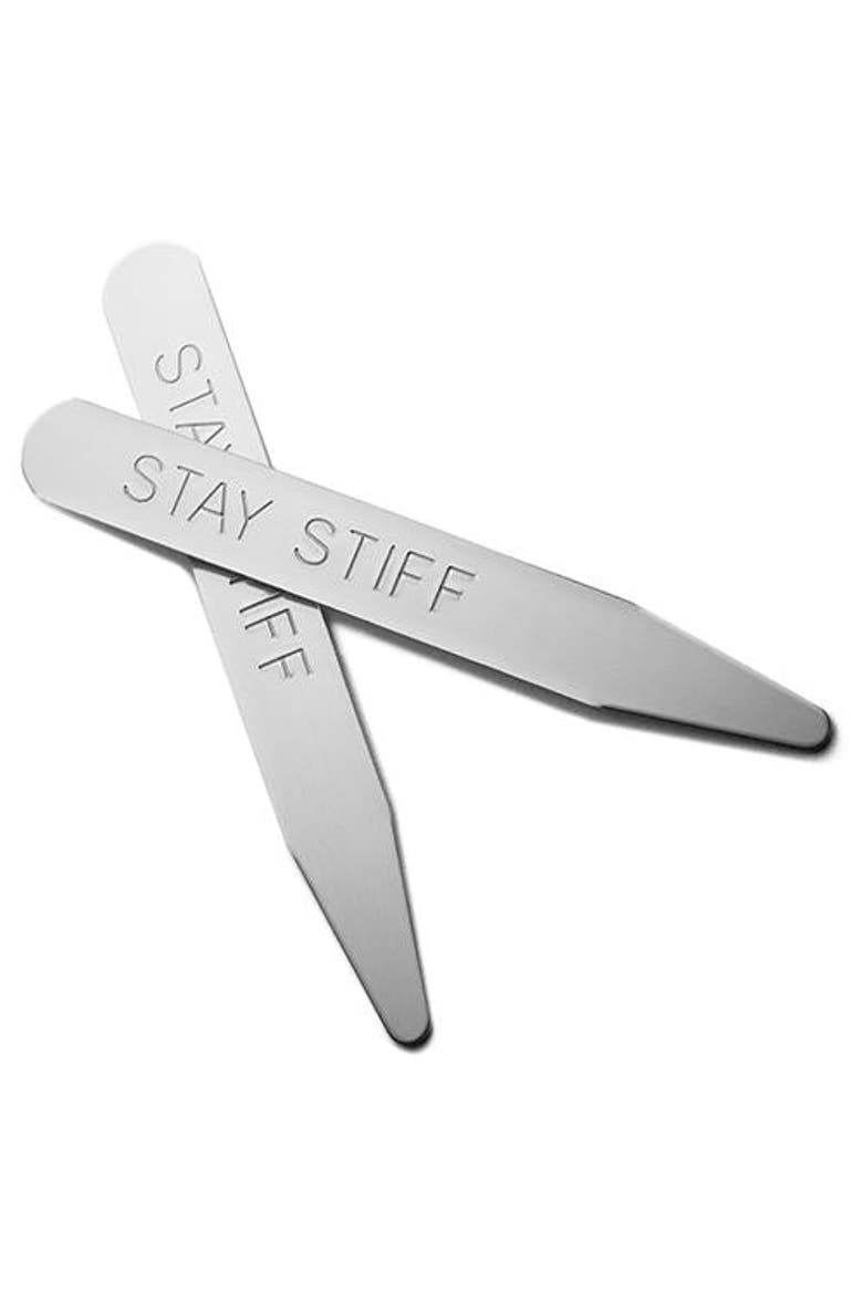 Stay Stiff Collar Stays, Main, color, Silver