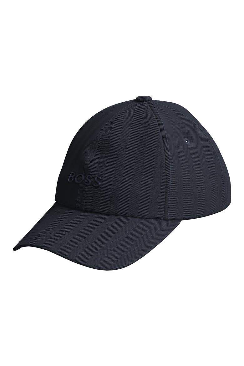 Zed Jersey Herringbone Adjustable Baseball Cap, Main, color, DARK BLUE