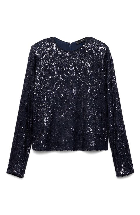 Sequin Long Sleeve T-Shirt