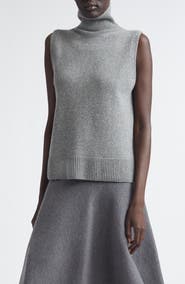 Brandon Maxwell The Bruno Sleeveless Virgin Wool Turtleneck Sweater