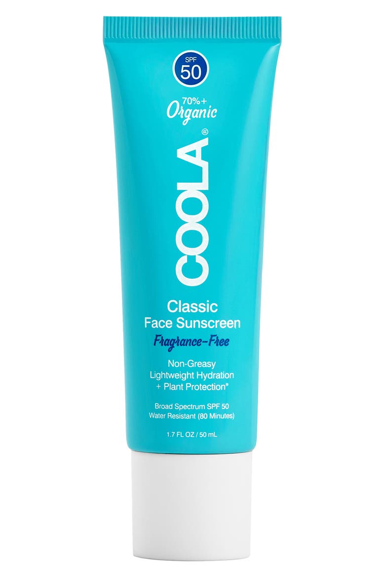 Suncare Fragrance Free Classic Face Organic Sunscreen Lotion SPF 50, Main, color, NO COLOR