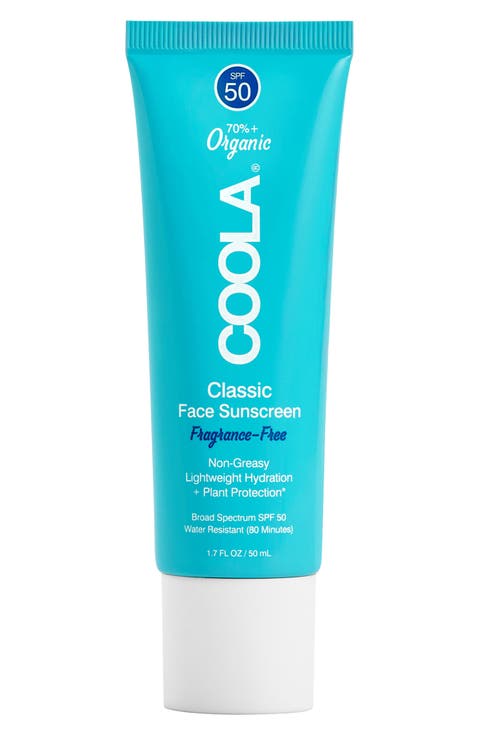 Suncare Fragrance Free Classic Face Organic Sunscreen Lotion SPF 50