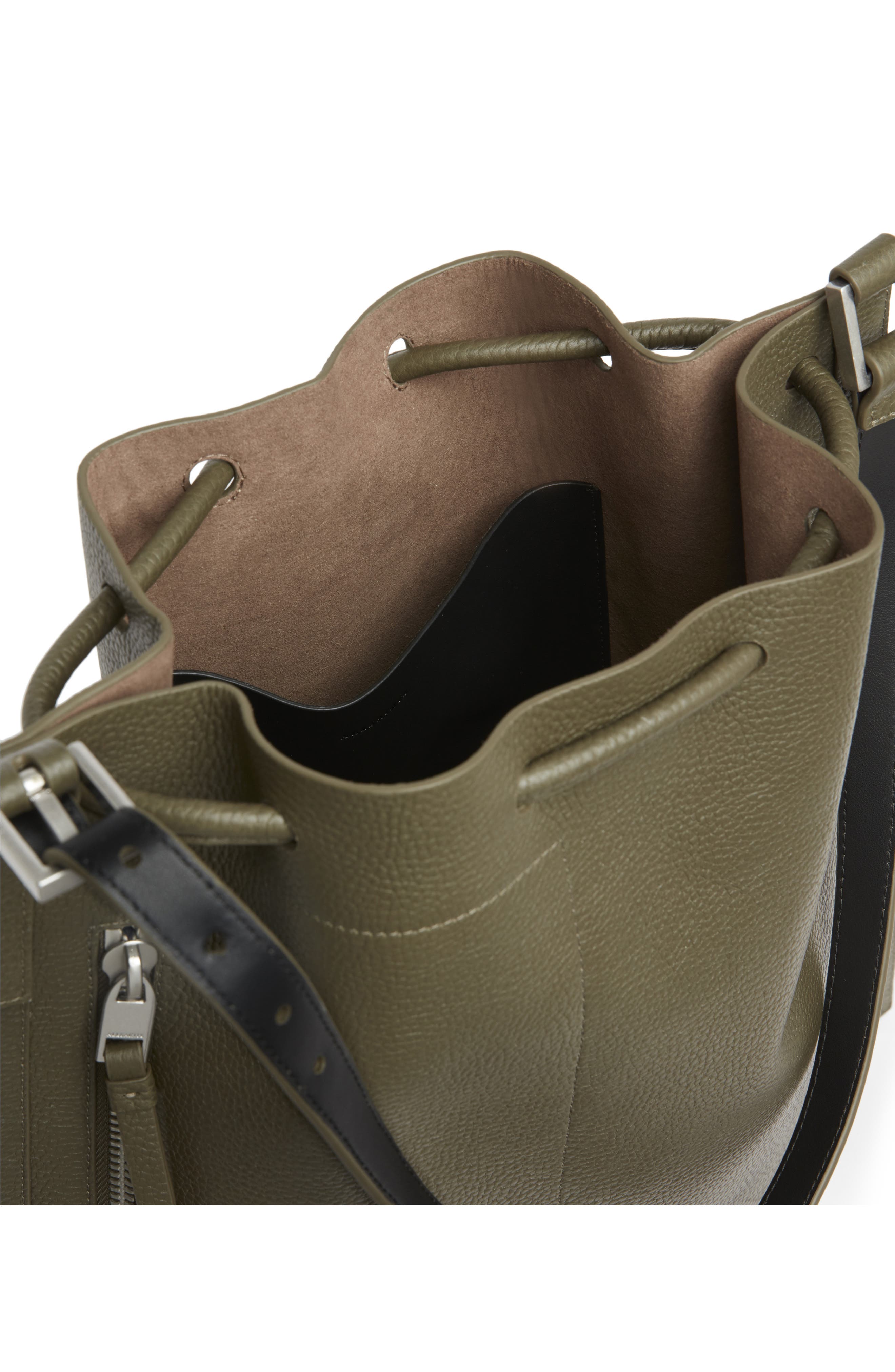 Alpha Convertible Leather Backpack, Alternate, color, DUSTY KHAKI GREEN