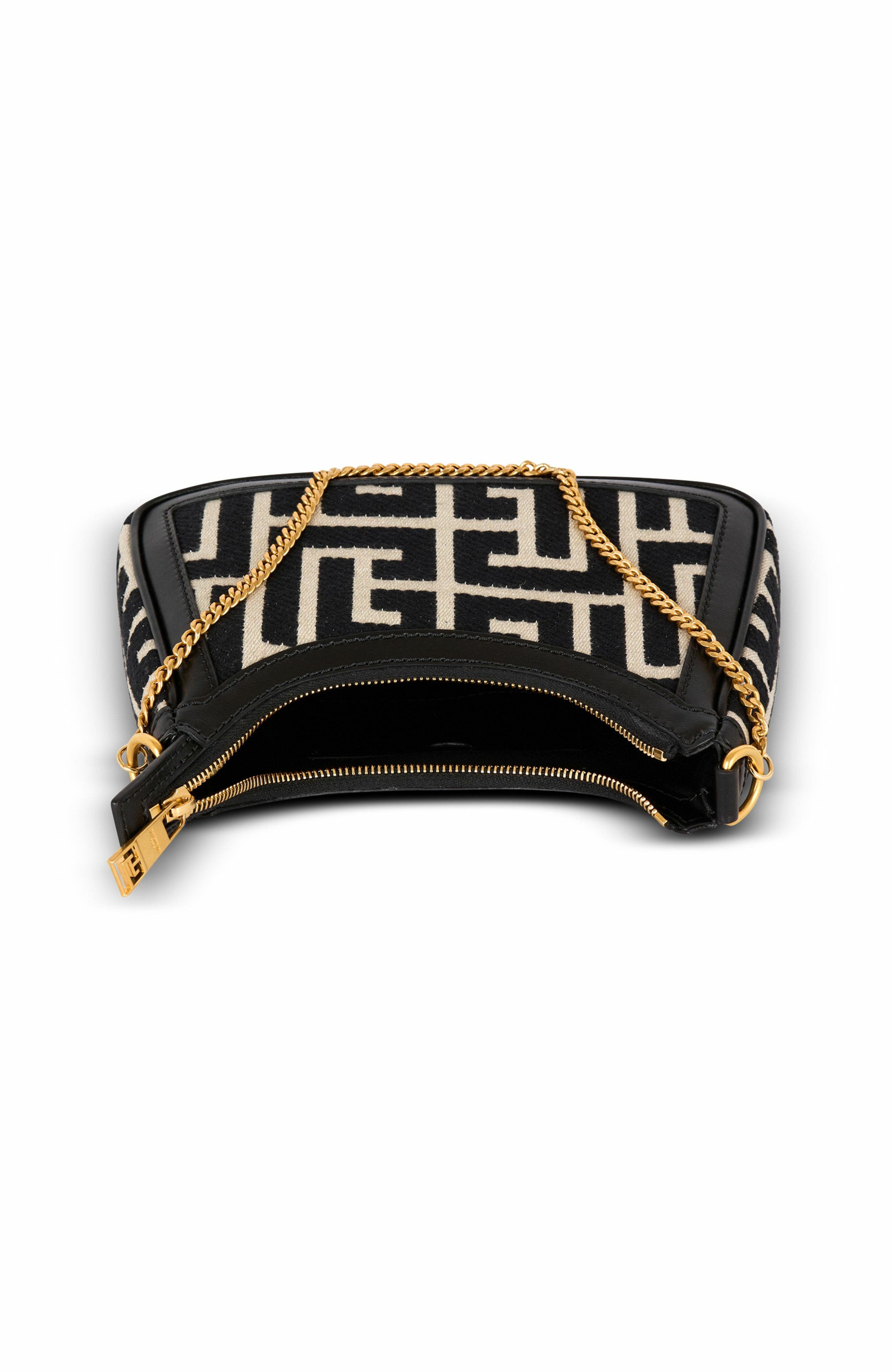 Balmain B-Army Shoulder Bag In Monogram Jacquard, Alternate, color, 