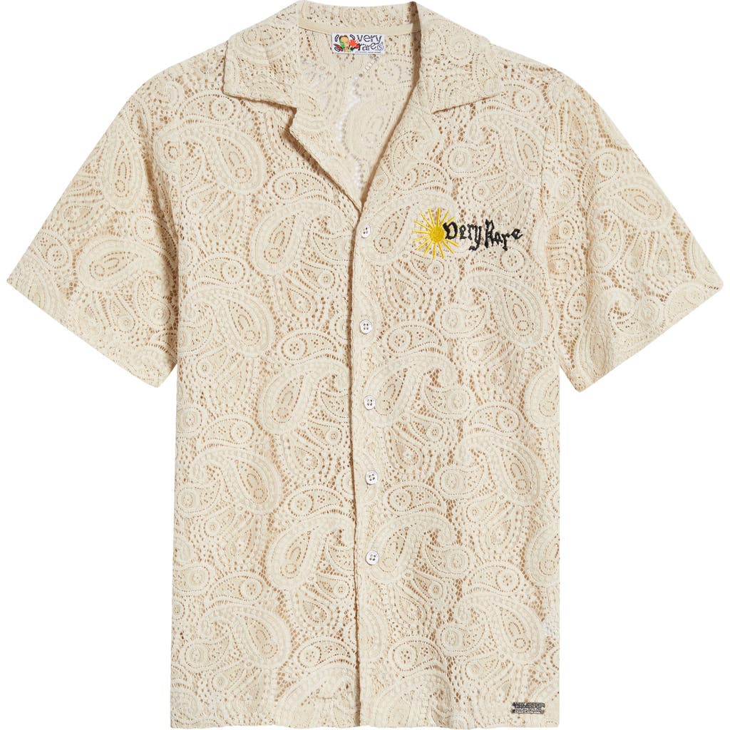 Veryrare Paisleys Crochet Camp Shirt In Neutral