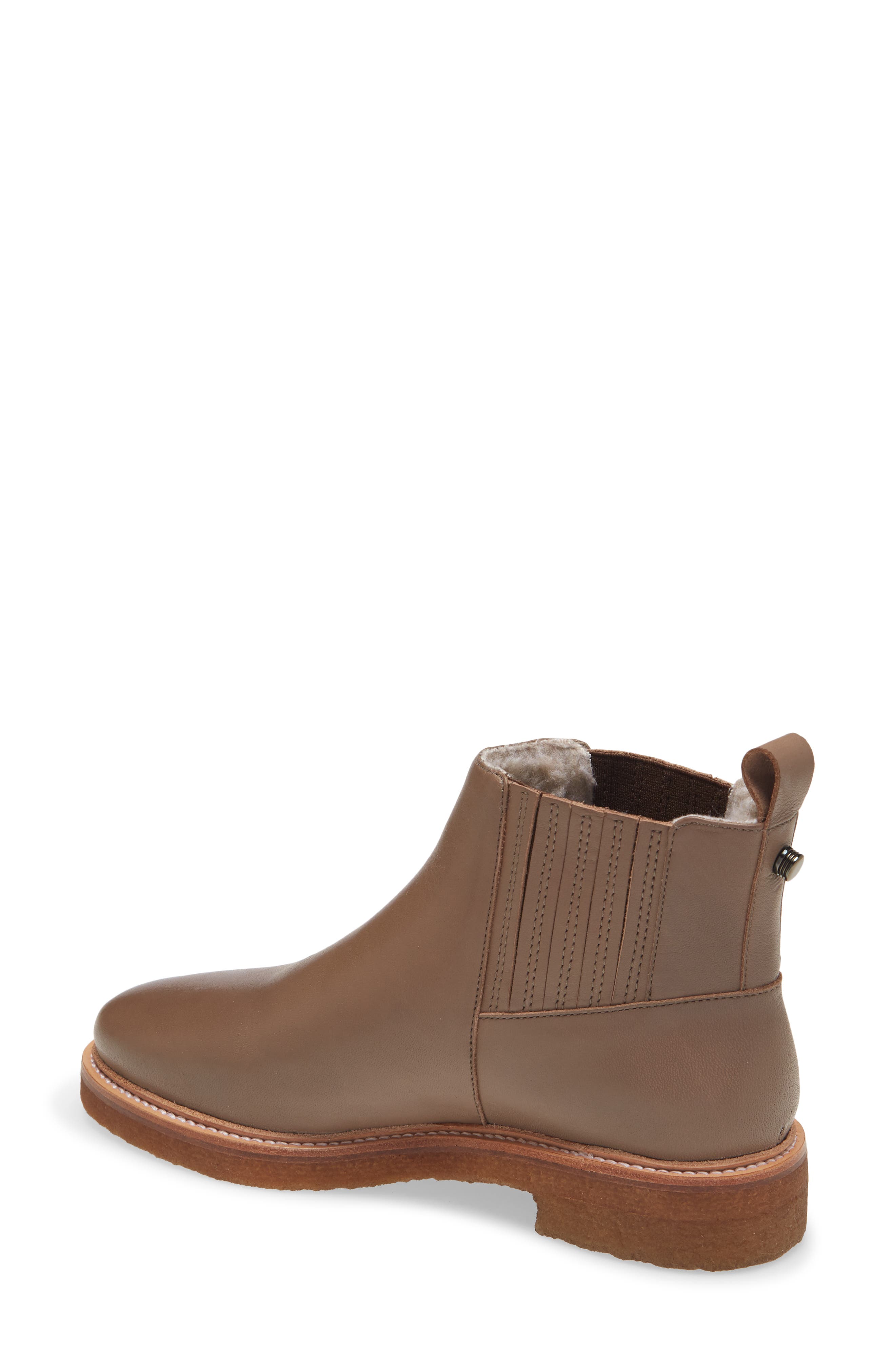 Chelsea Faux Shearling Lined Boot, Alternate, color, TRUFFLE LEATHER