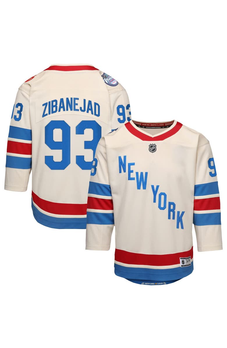 Outerstuff Youth Outerstuff Mika Zibanejad White New York Rangers 2026 NHL Winter Classic Premier Jersey, Main, color, White
