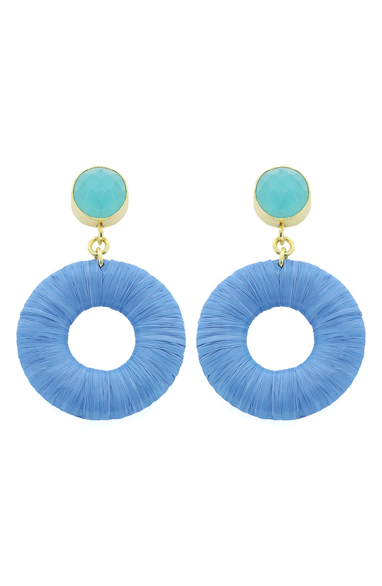 Panacea Raffia Open Circle Drop Earrings