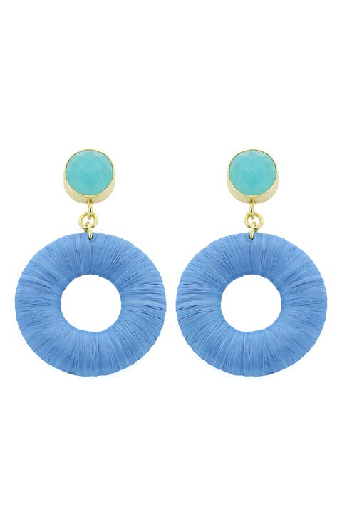 Raffia Open Circle Drop Earrings
