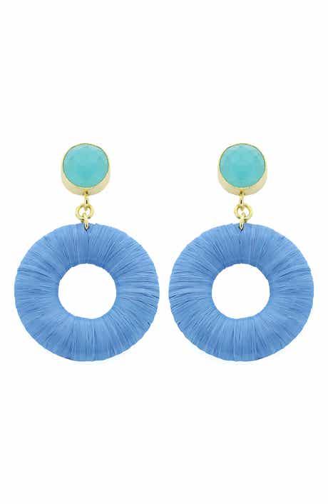 Panacea Raffia Open Circle Drop Earrings