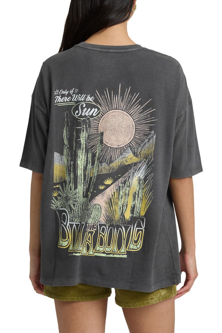 Sun Chasing Oversize Cotton Graphic T-Shirt, Alternate, color, OFF BLACK