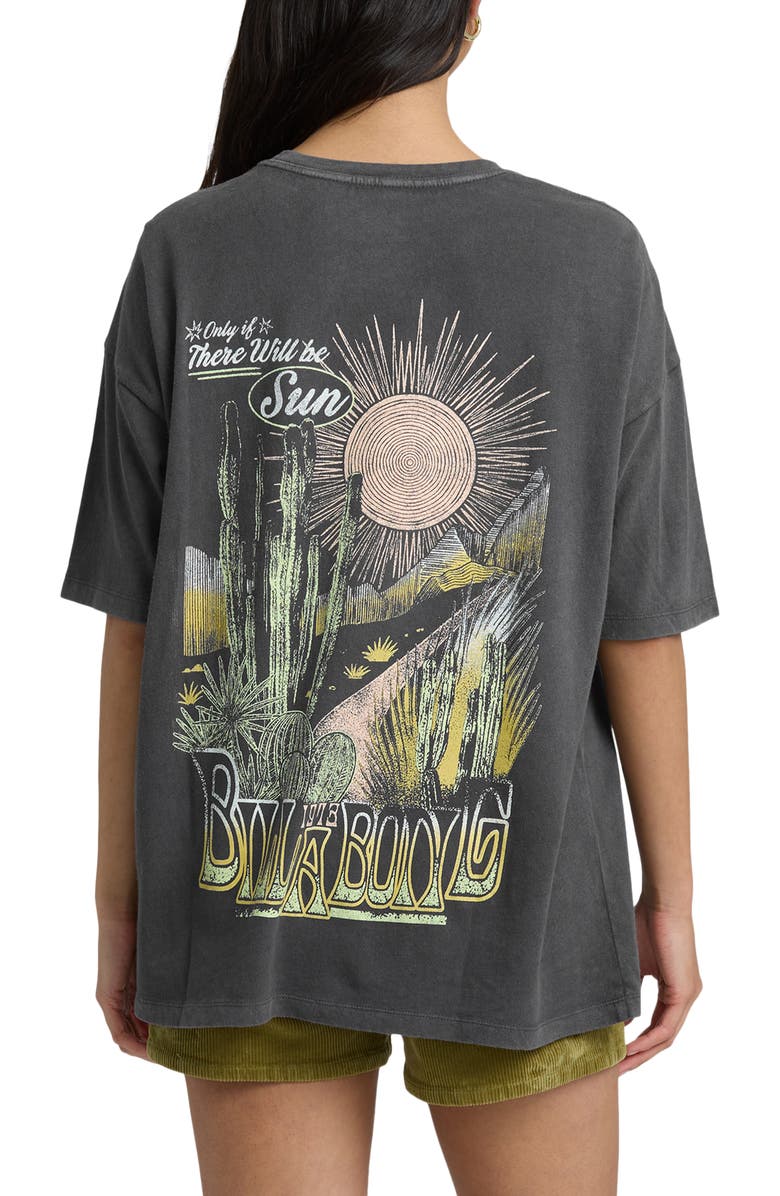 Billabong Sun Chasing Oversize Cotton Graphic T-Shirt, Alternate, color, Off Black