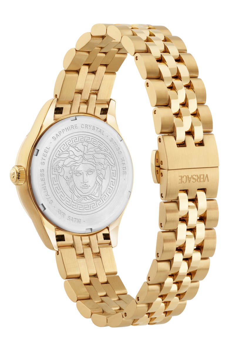 Versace Hellenyium Bracelet Watch, 35mm, Alternate, color, Gold