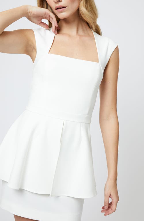 French Connection Whisper Peplum Minidress In Summer White