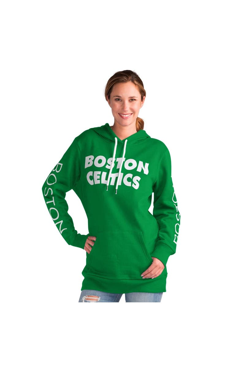 G-III 4HER BY CARL BANKS Women's G-III 4Her by Carl Banks Kelly Green Boston Celtics Base Coach Pullover Hoodie, Alternate, color, Kelly Green