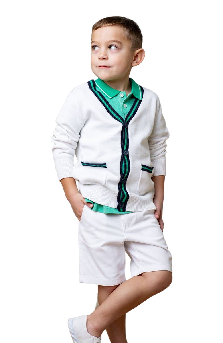 Hope & Henry Boys' Organic Stretch Chino Short, Toddler, Alternate, color, White Stretch