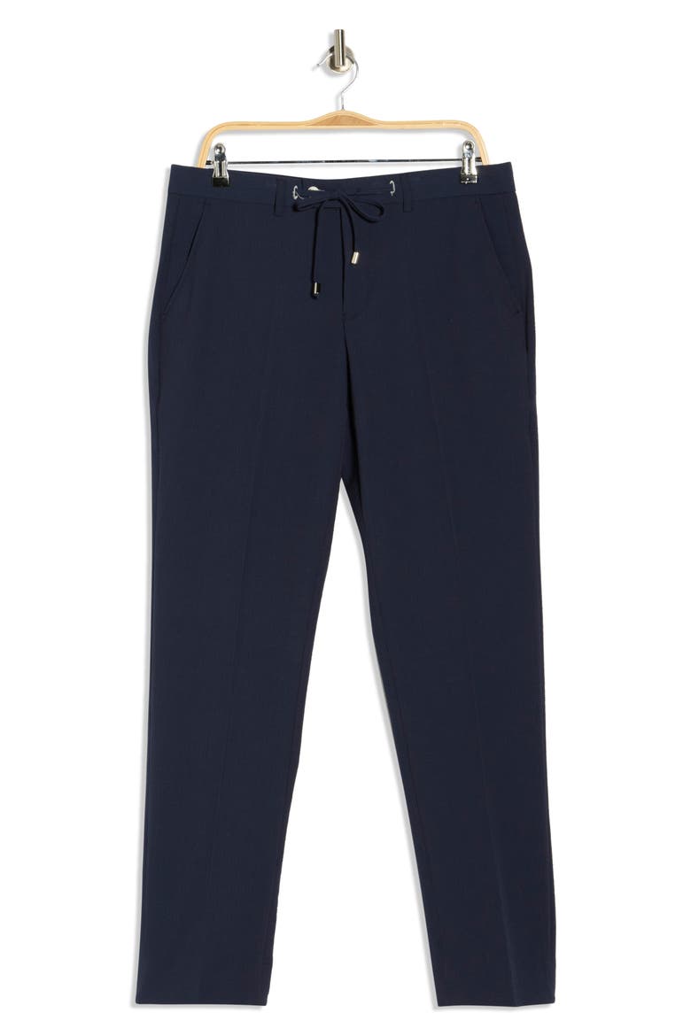 Seersucker Stretch Suit Separate Pants, Alternate, color, NAVY