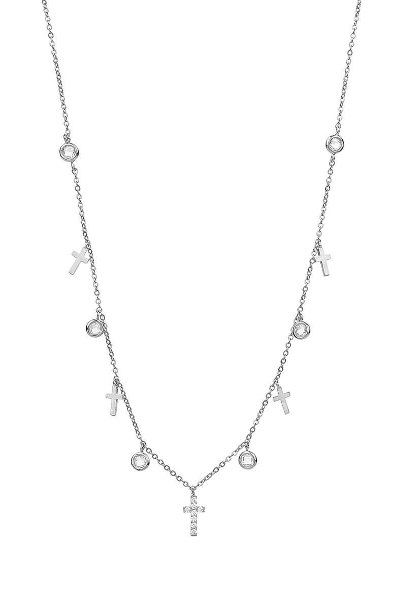 14k Gold Plated Anela Cross Necklace Faith-Inspired Jewelry Daily Wearl, Alternate, color, Silver