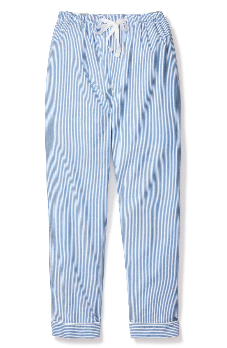 Petite Plume Stripe Seersucker Pajama Pants, Alternate, color, Blue