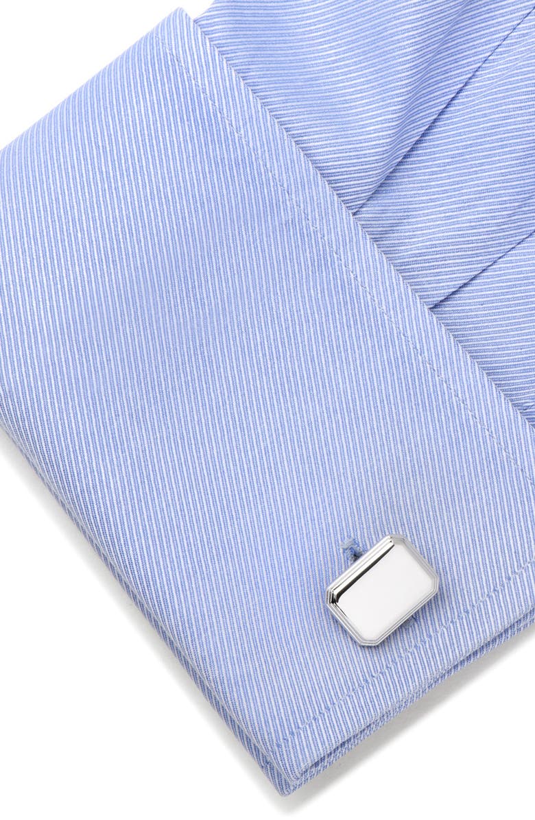 Cufflinks, Inc. Engravable Rectangle Sterling Silver Cuff Links, Alternate, color,