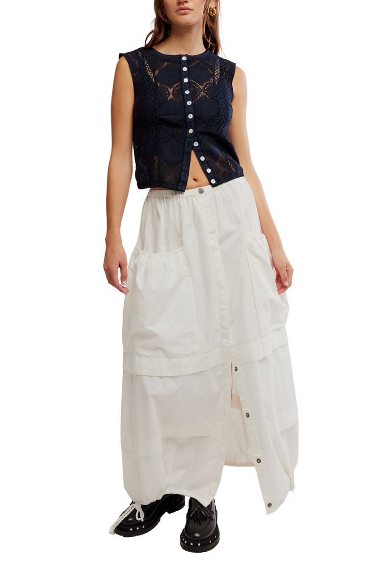 Free People Eloise Cotton Twill Maxi Skirt, Alternate, color, Clean Ivory
