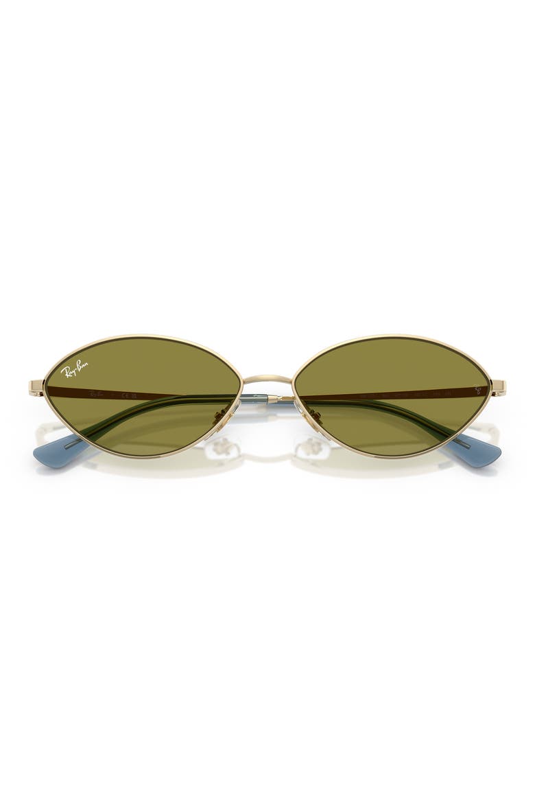 59mm Oval Sunglasses, Alternate, color, PALE GOLD / GREEN