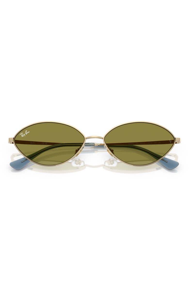Ray-Ban 59mm Oval Sunglasses, Alternate, color, Pale Gold / Green