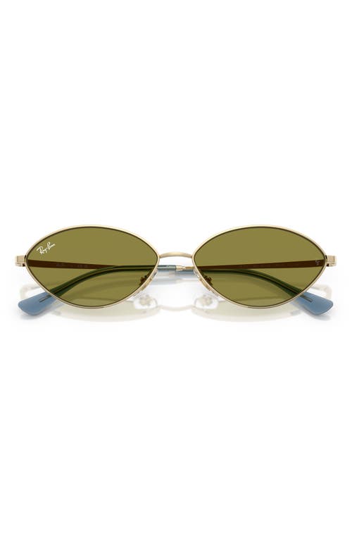 Ray Ban Ray-ban Kai 56mm Oval Sunglasses In Pale Gold Green