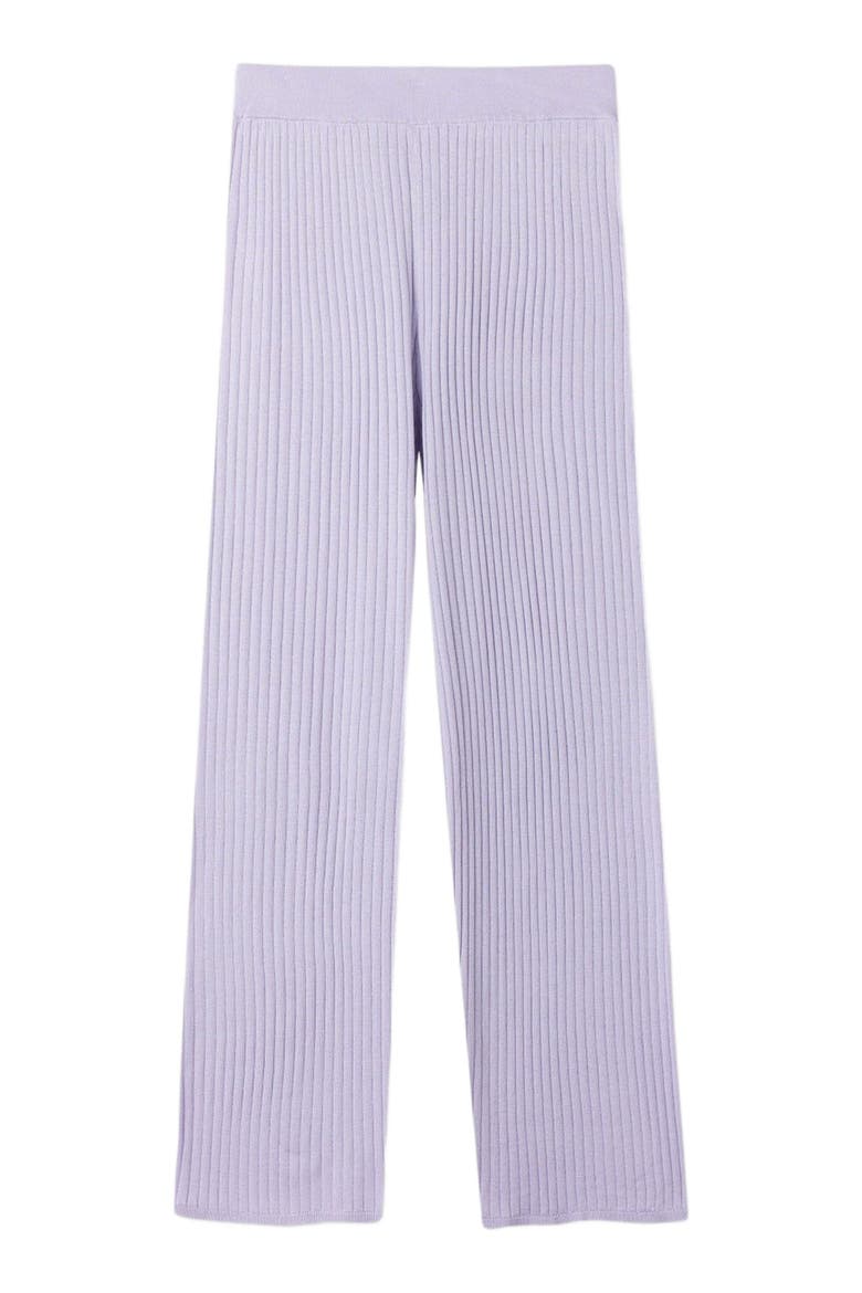 Rib-Knit Silk Cashmere Blend Pants, Alternate, color, purple heather