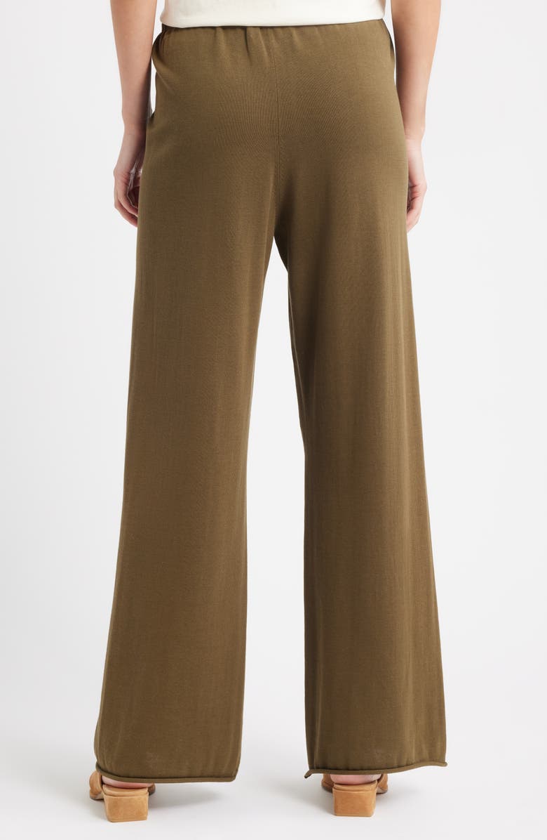 THE GREAT. The Rec Wide Leg Sweater Pants, Alternate, color, Army
