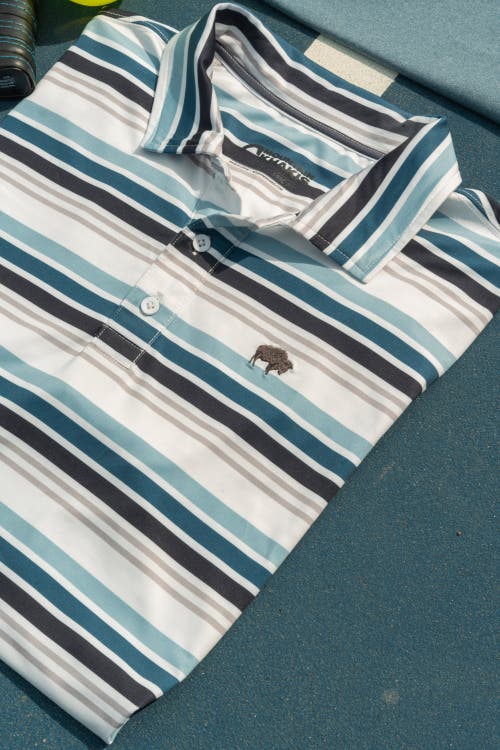 Mountain Khakis Roan Stripe Performance Polo In Spring Water