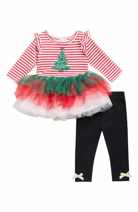 Holiday Tree Dress & Leggings Set