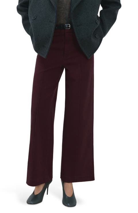 Seamed High Waist Wide Leg Jeans (Chocolate)