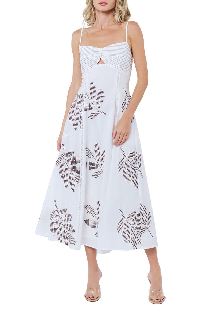 CIEBON Bianca Embroidered Midi Sundress, Main, color, 