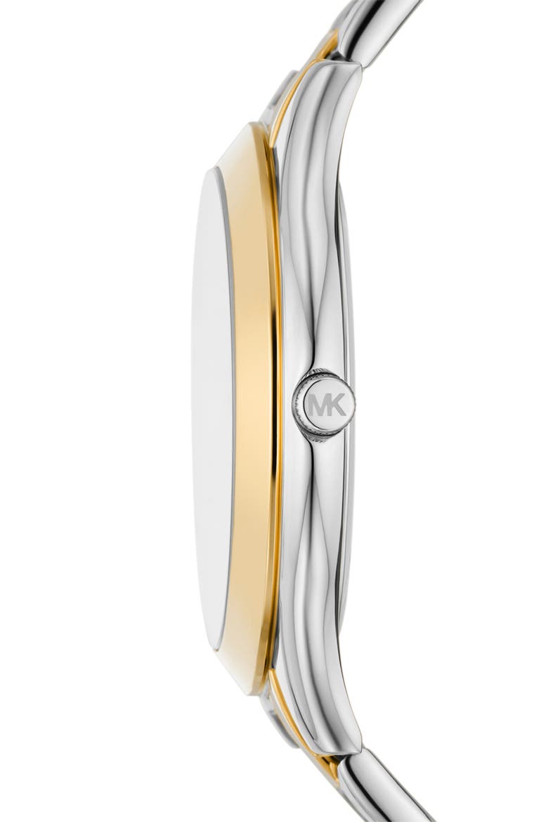 Slim Runway Two-Tone Bracelet Watch, 42mm, Alternate, color, SILVER