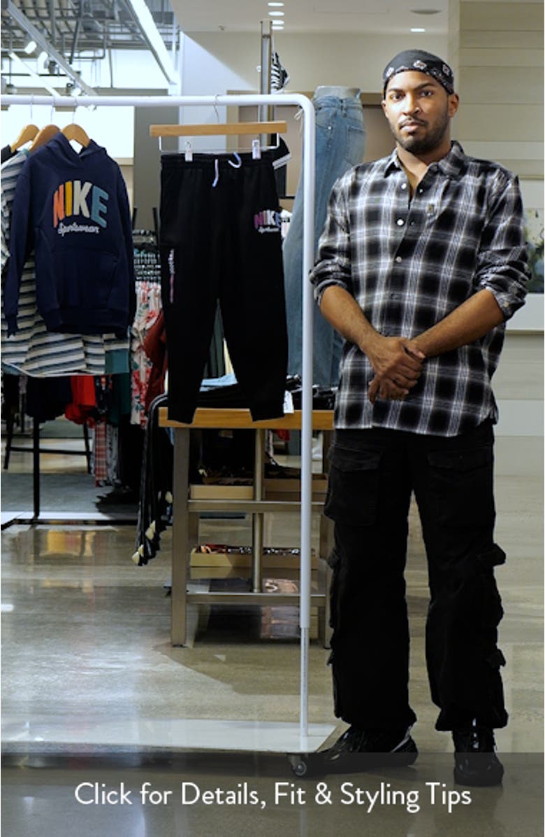 Kids' Bouclé Trim Graphic Joggers, sales video thumbnail