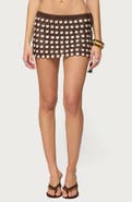 EDIKTED Alora Iridescent Open Stitch Miniskirt