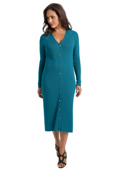 Button Front Midi Dress (Plus Available)