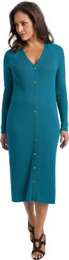 Jessica London Button Front Midi Dress