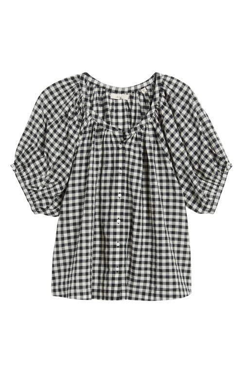 Doen Dôen June Top In Noir Greta Gingham