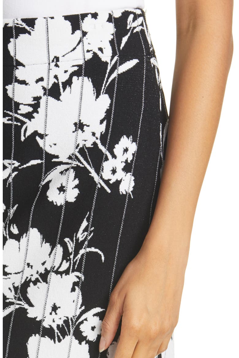 Silhouette Floral Pencil Skirt, Alternate, color, BLACK/WHITE