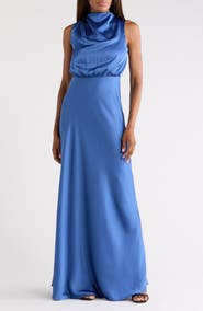 Lulus Satin Sleeveless Maxi Dress