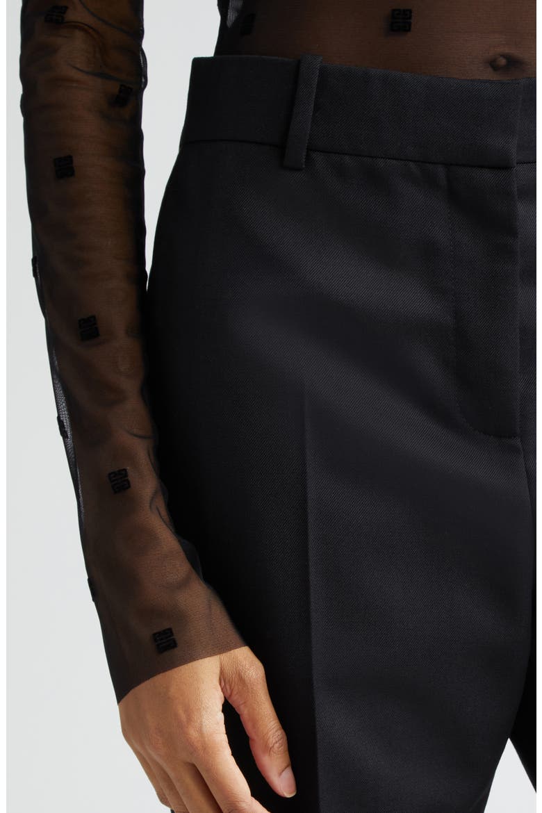 Wool & Mohair Straight Leg Pants, Alternate, color, BLACK