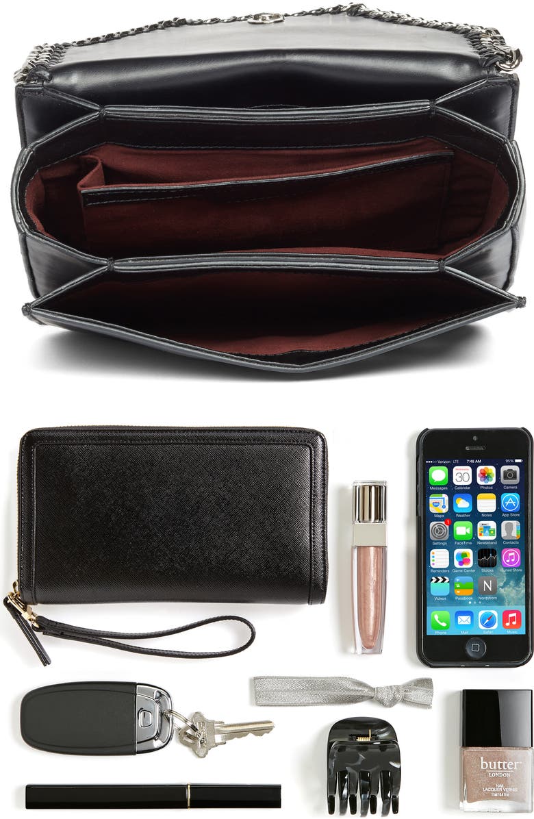 Stella McCartney Black Falabella Box Bird Shoulder Bag, Alternate, color,