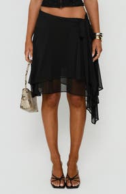 Princess Polly Ophella Tie Waist Chiffon Midi Skirt